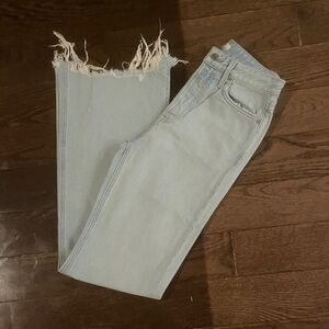 GRLFRND Light Denim Frayed Hem Jeans